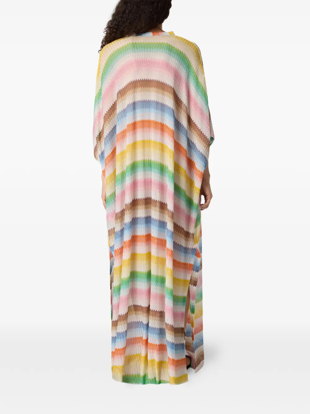 V-Neck Zigzag-Motif Cover-Up