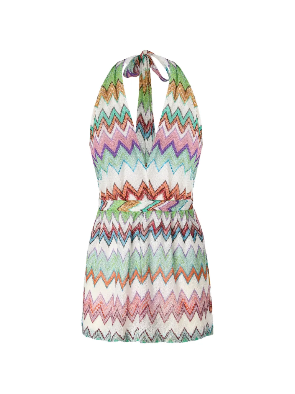 Missoni Zickzack-Playsuit mit V-Ausschnitt - Weiß