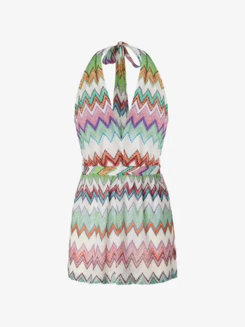 Missoni ромпер с V-образным вырезом и узором зигзаг