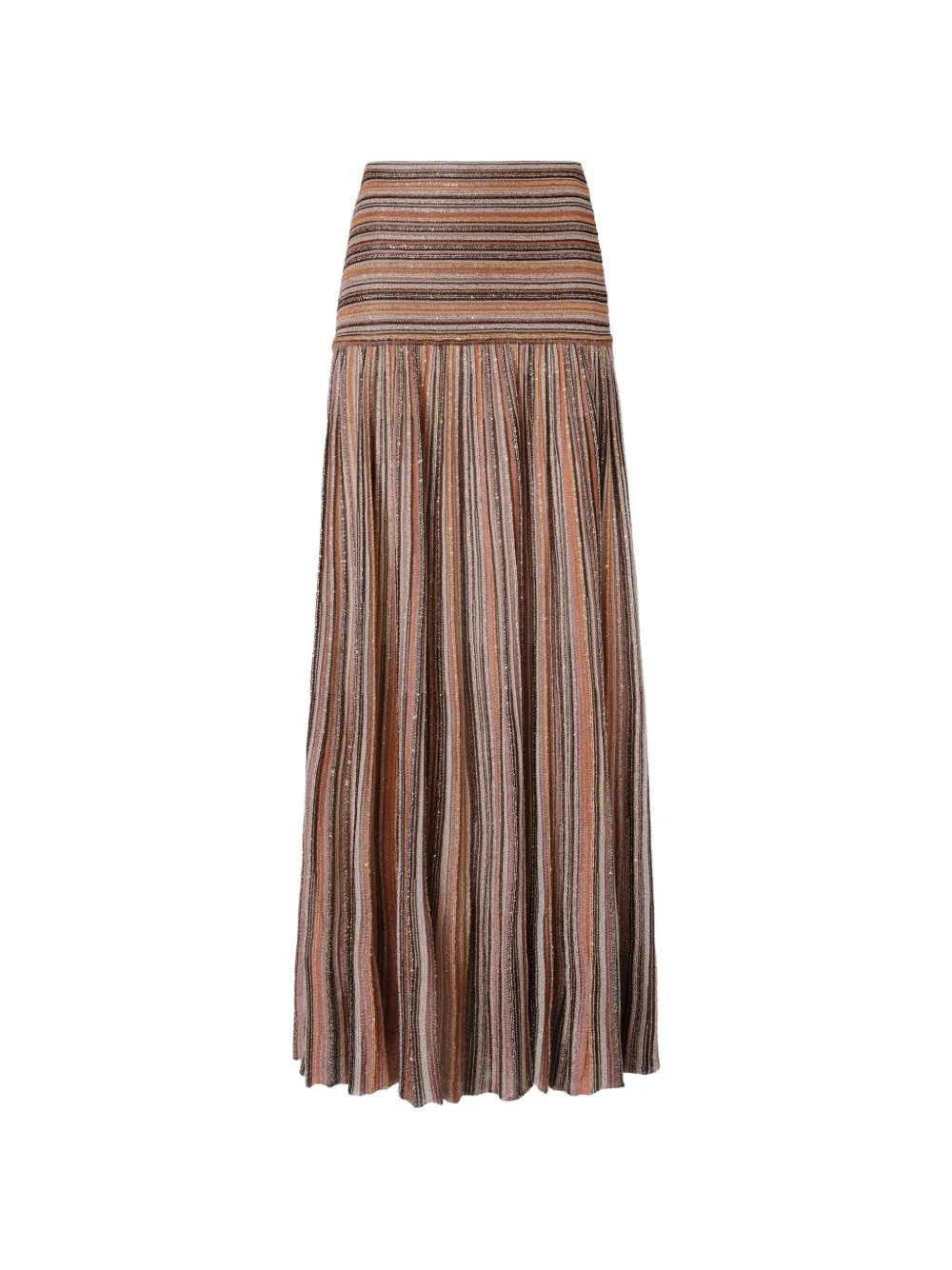 Missoni striped pleated skirt - Marrone