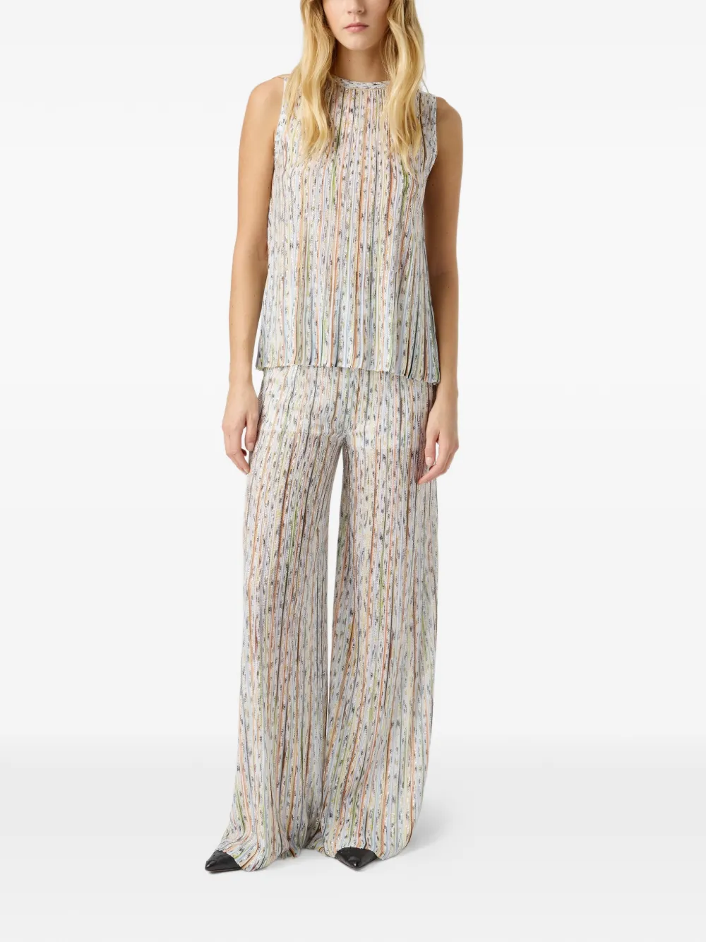 sequin-embellished round-neck top