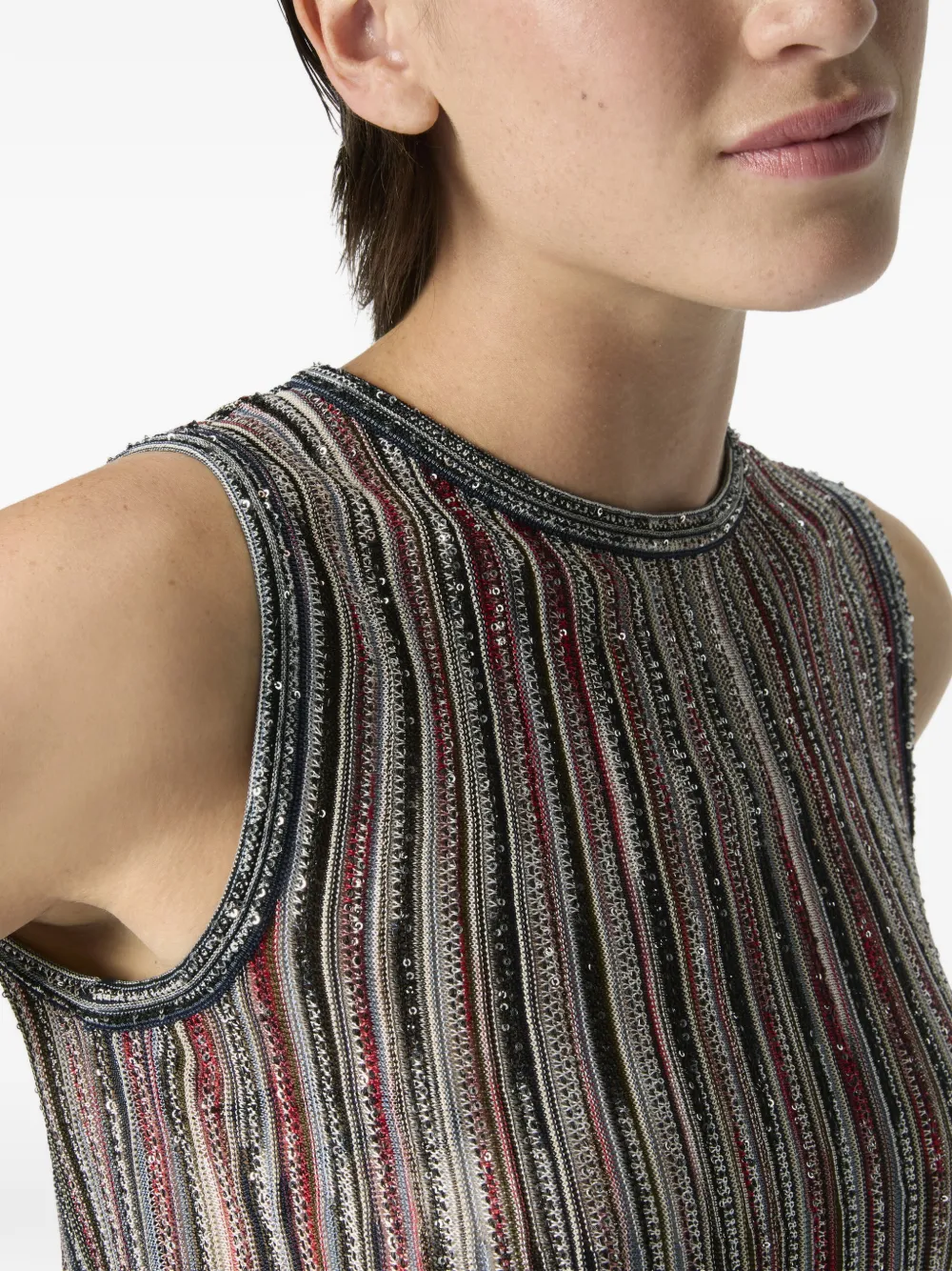Missoni Gestreepte top verfraaid met pailletten Zwart