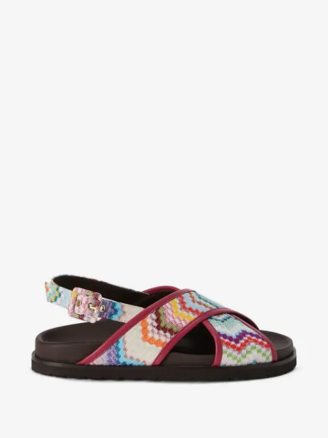 Missoni sandalias con cruz en zigzag
