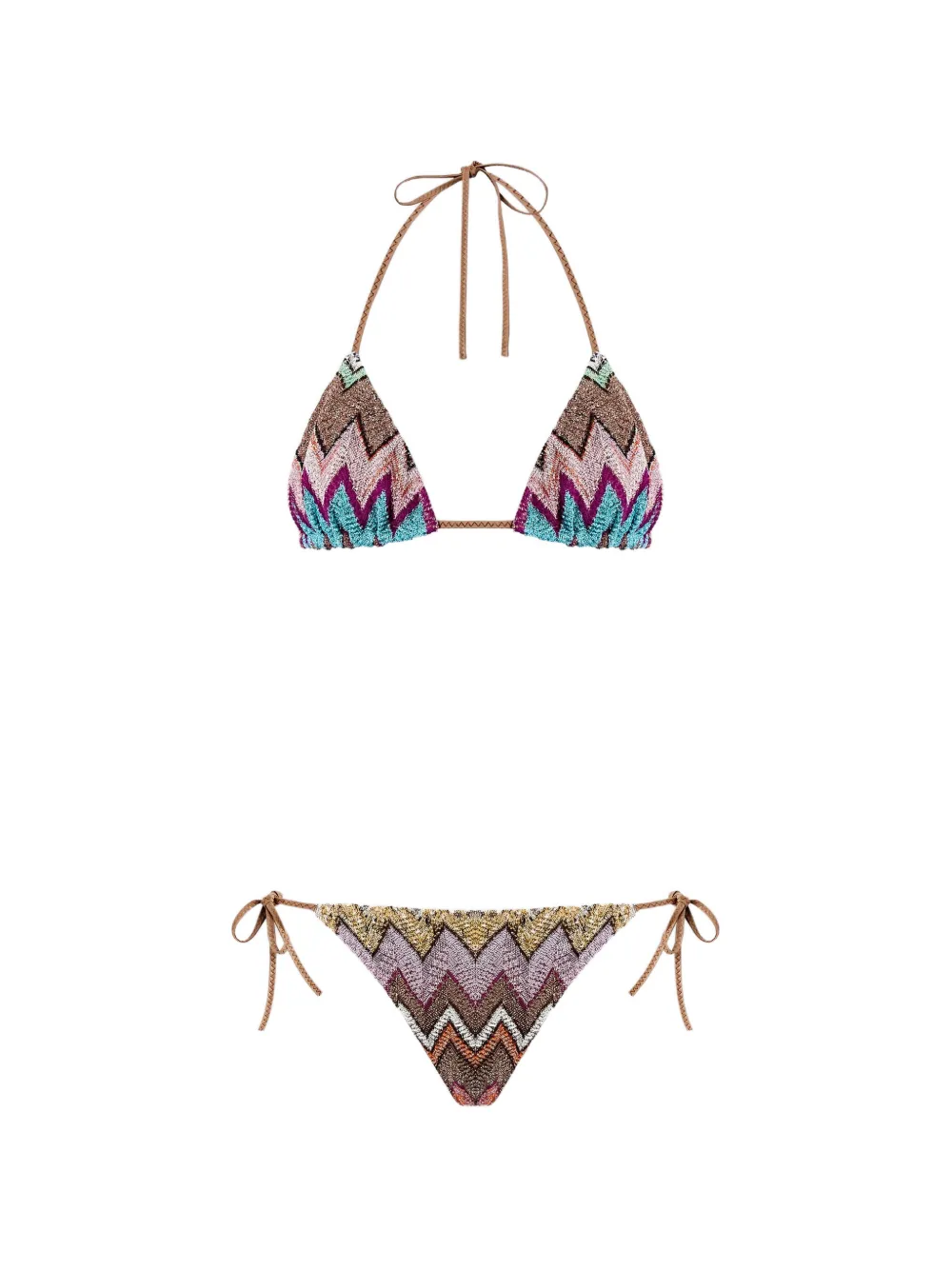 Missoni zigzag-patterned bikini - Braun