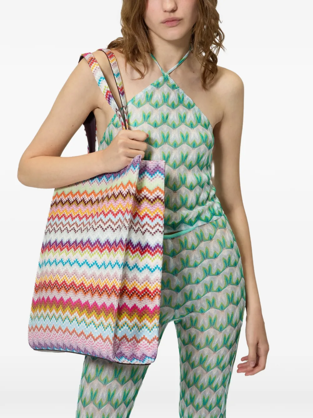 Missoni Shopper met zigzag-patroon Wit