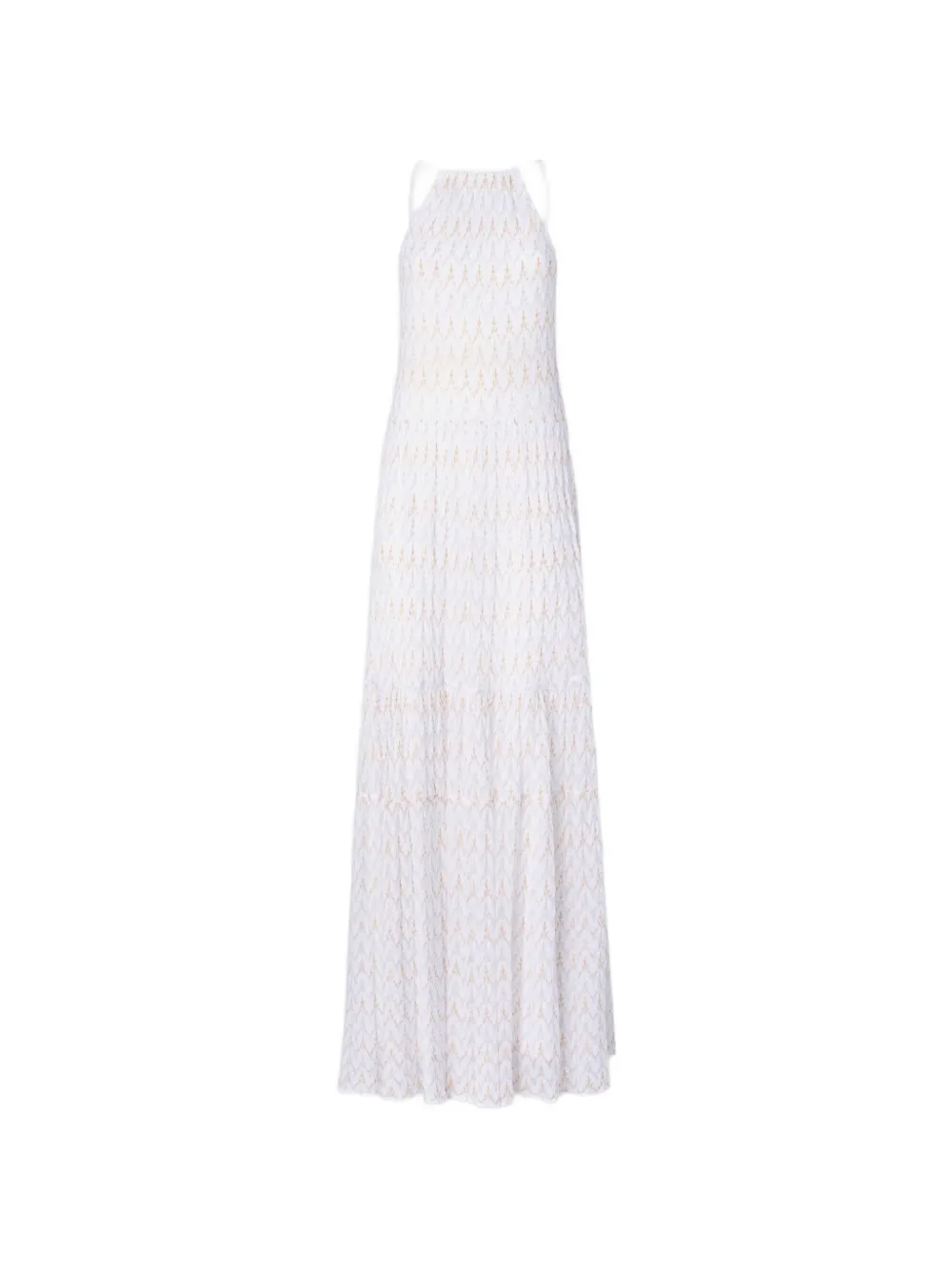 Missoni Maxi-jurk met halternek en patroon Wit