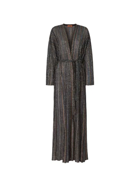 Missoni belted striped cardi coat