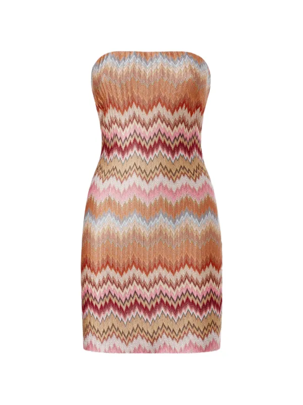 Missoni Chevron Strapless Mini Dress - Pink Missoni Chevron Strapless Mini Dress - Pink