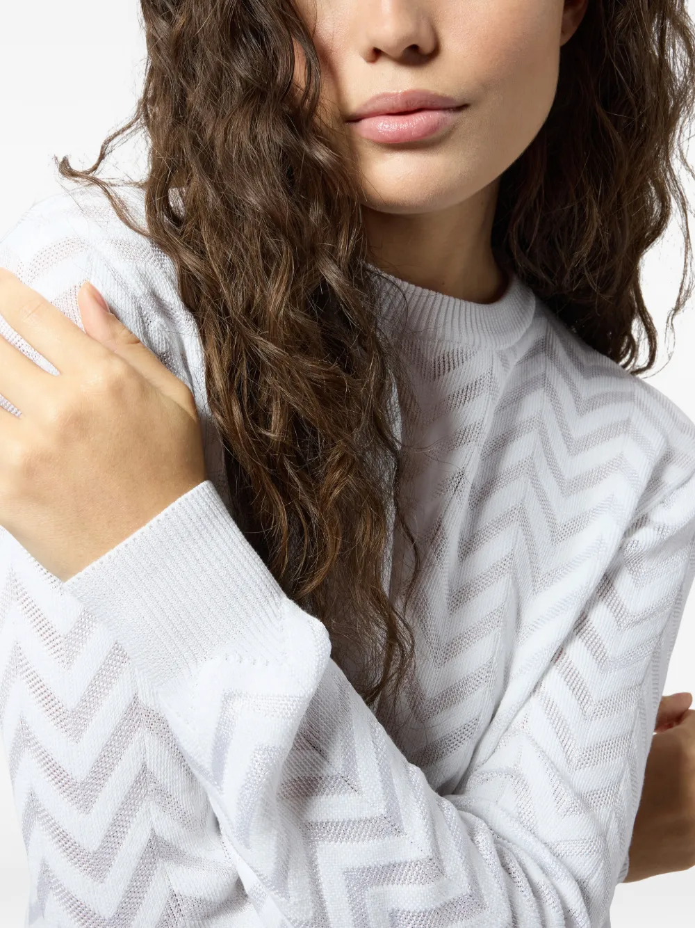 Missoni Trui met chevron streep Wit