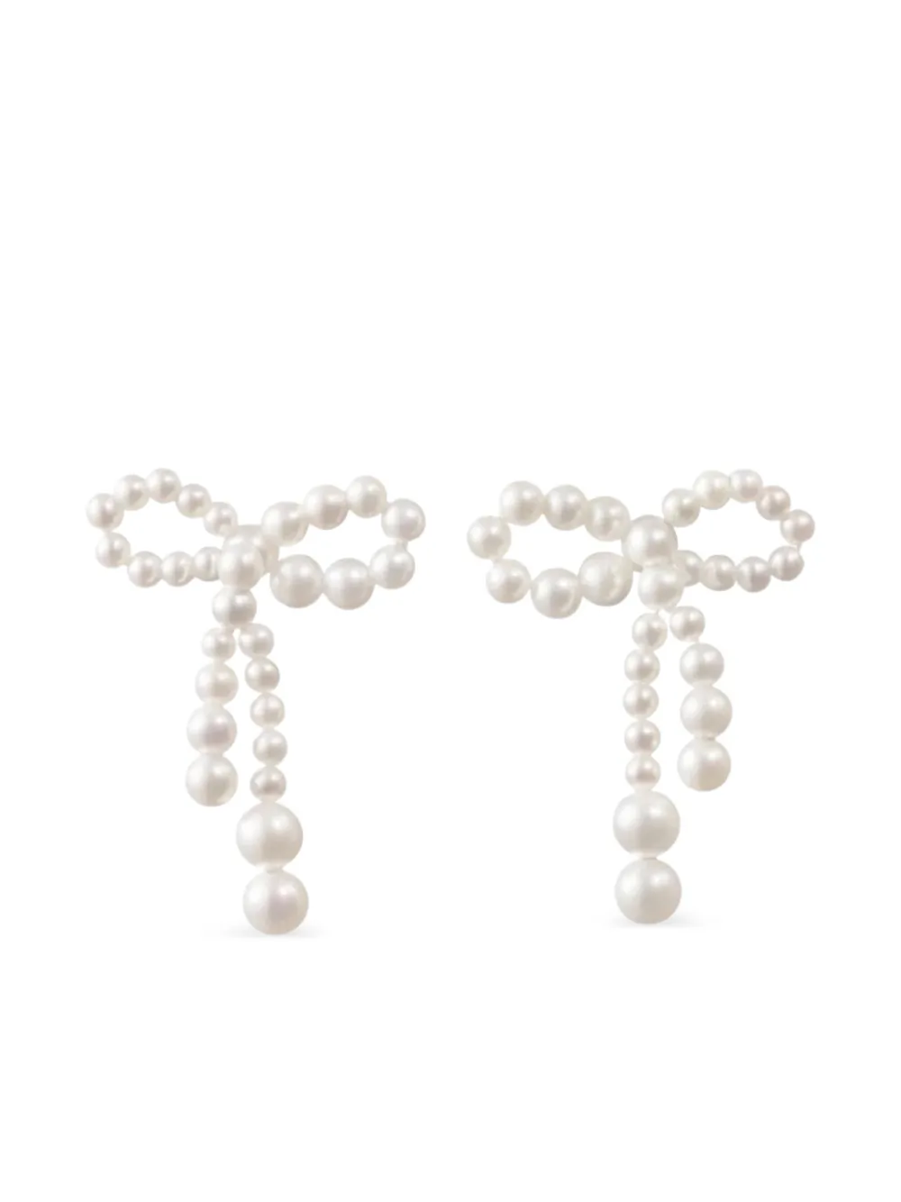 Sophie Bille Brahe 14K yellow gold Rosette de Perles pearl earrings - Bianco