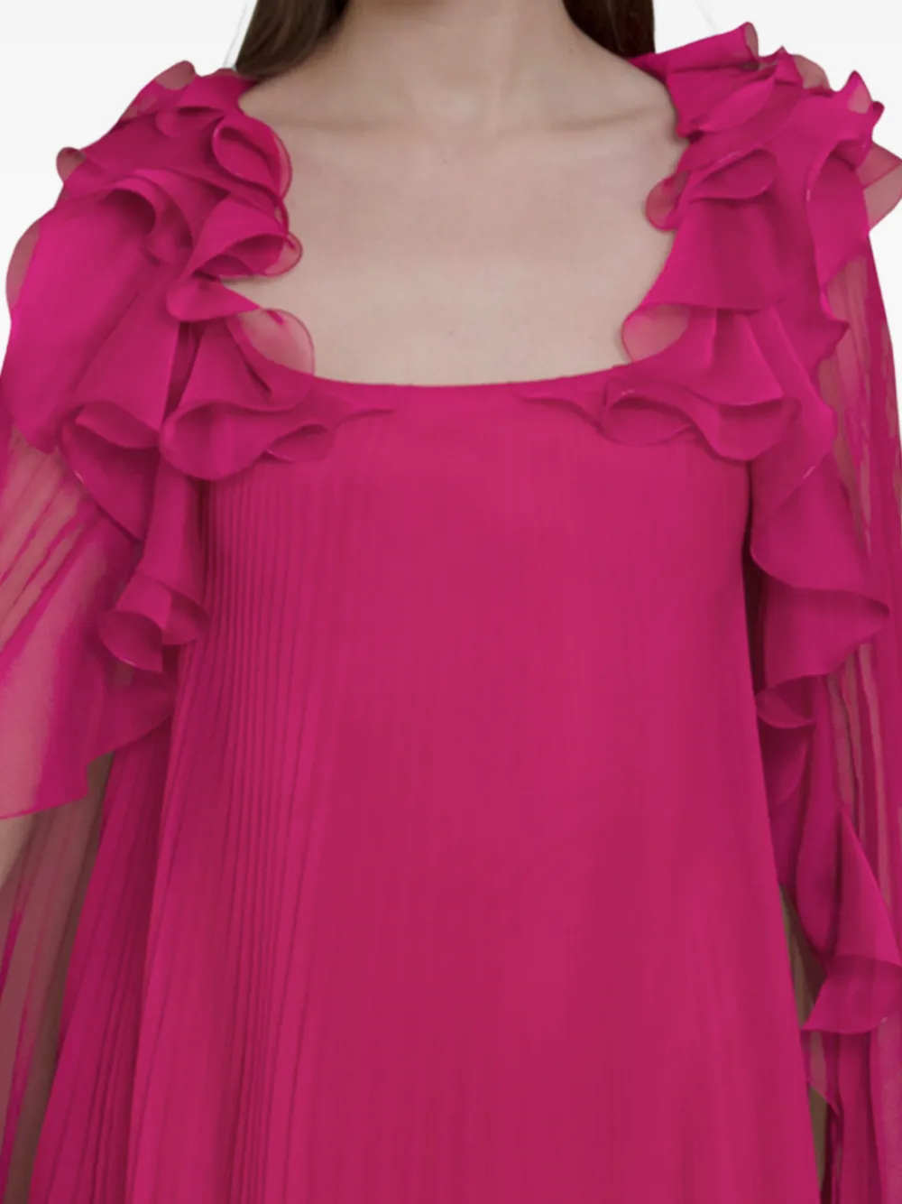 Gemy Maalouf Maxi-jurk met geplooide ruches Roze