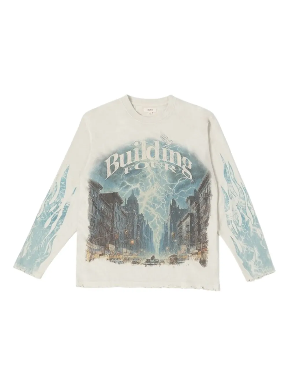 BLDG4 graphic print long-sleeve T-shirt | White | Image 1