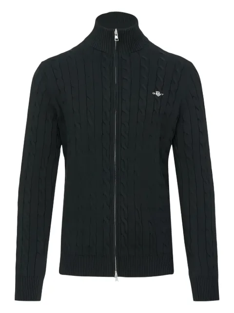 Gant cable zipped cotton cardigan