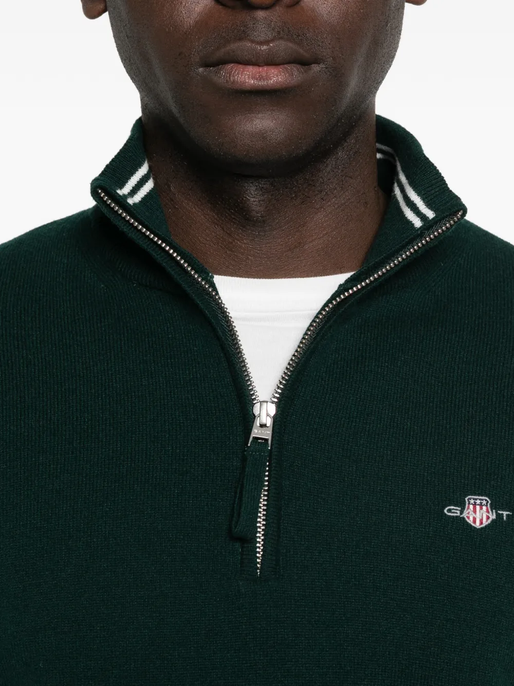 Gant Trui met halve rits Groen