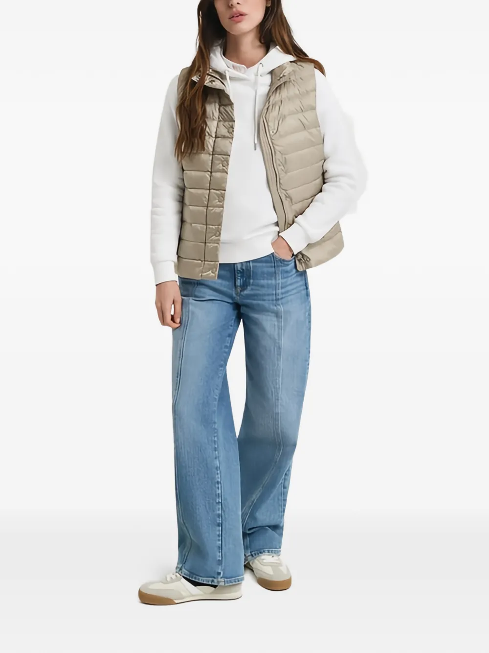 Gant Quilted Down Vest In Neutral