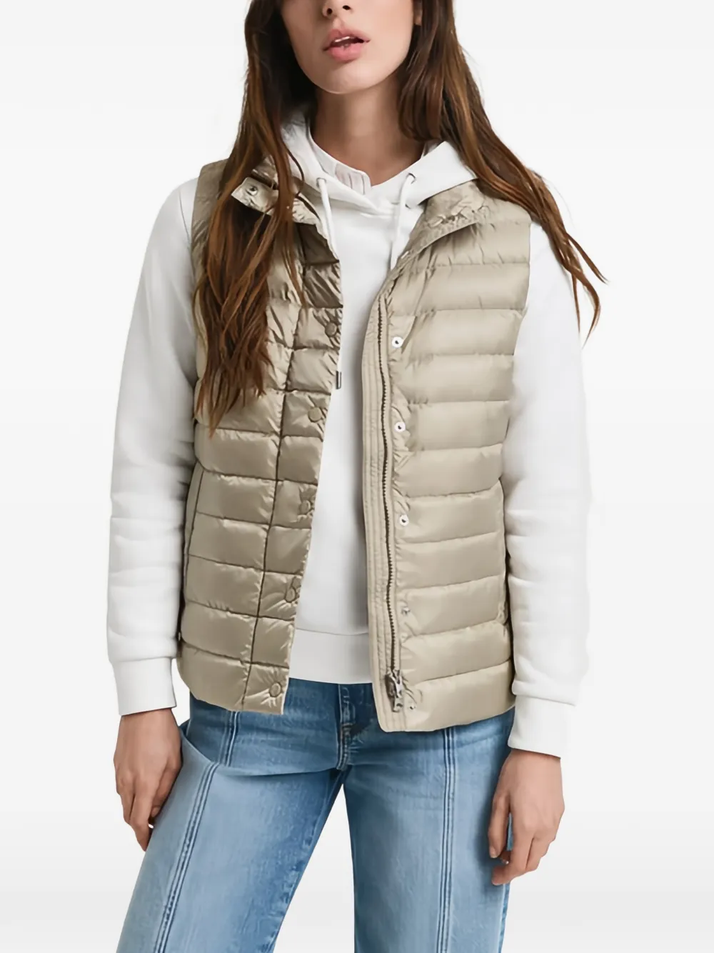 Gant Quilted Down Vest In Neutral