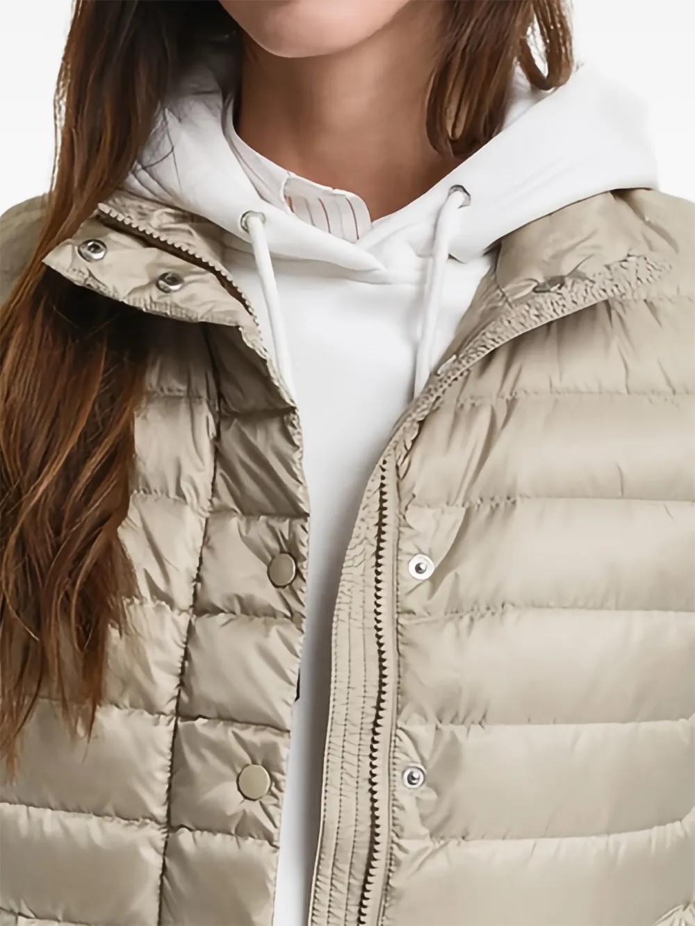 Gant Quilted Down Vest In Neutral