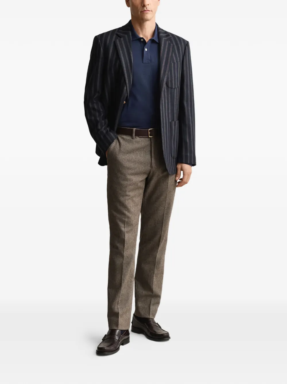 Gant Pique poloshirt met lange mouwen - Blauw