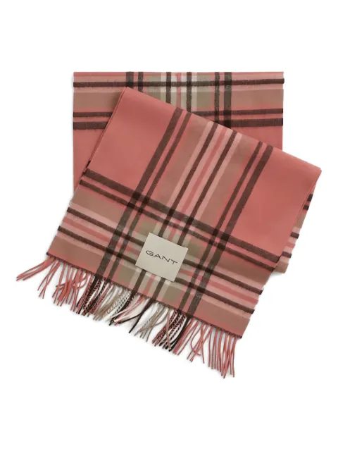 Gant check-pattern wool scarf