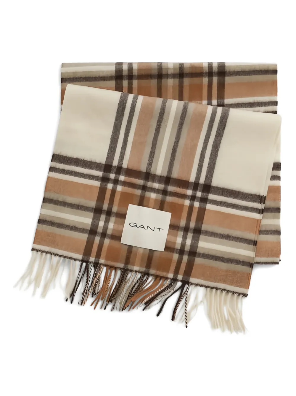 Gant check-pattern wool scarf | Neutrals | Image 1