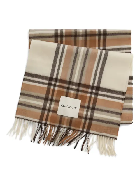 Gant check-pattern wool scarf