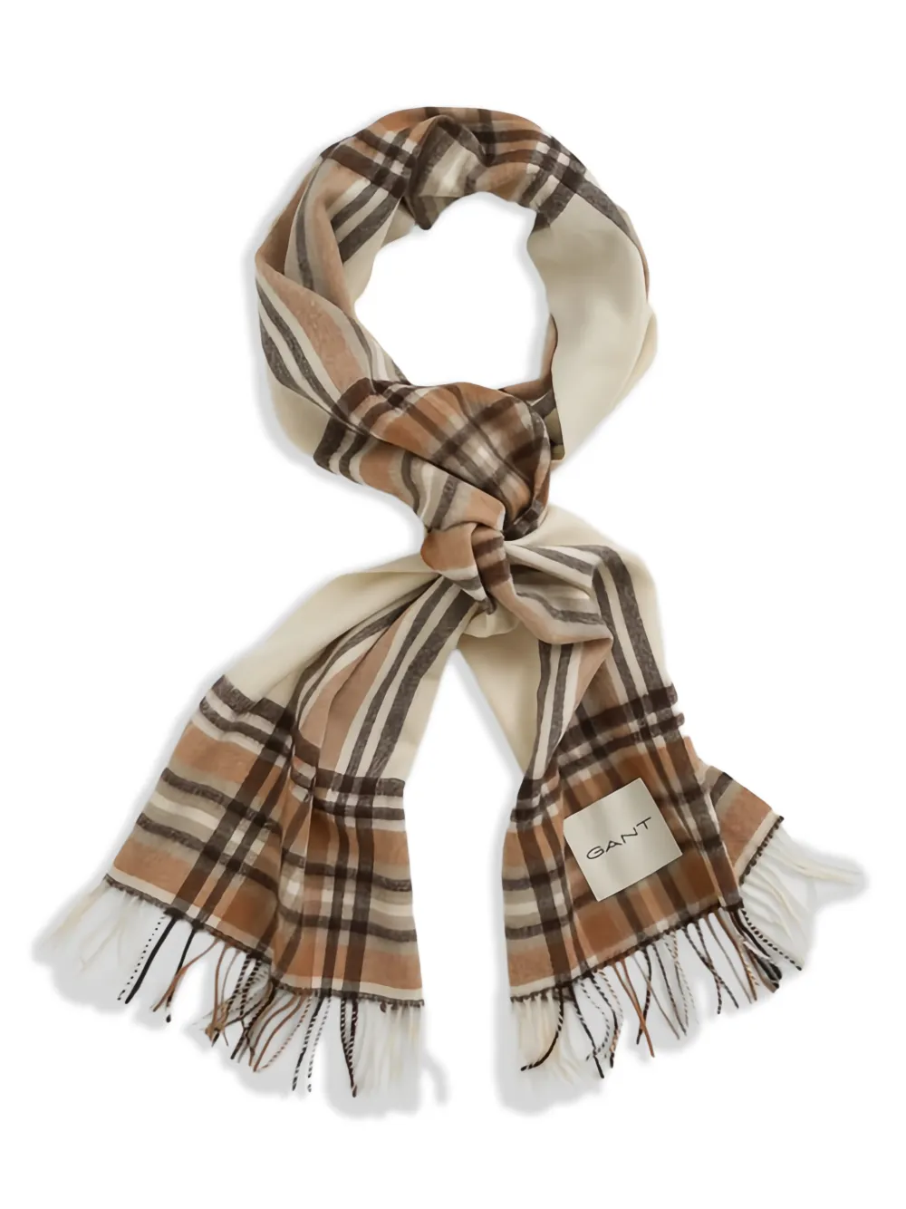 Gant écharpe en laine à carreaux | Image 2