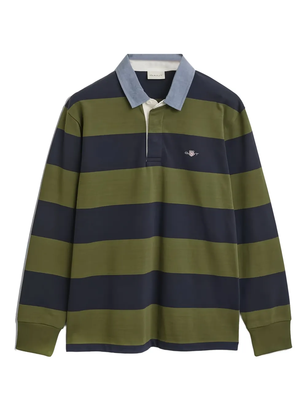 Gant playera tipo polo de chambray con motivo de rayas | verde | Image 1