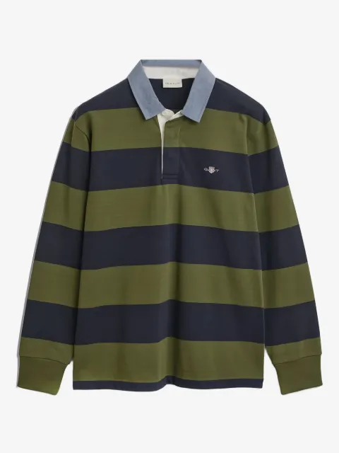 Gant striped chambray polo shirt