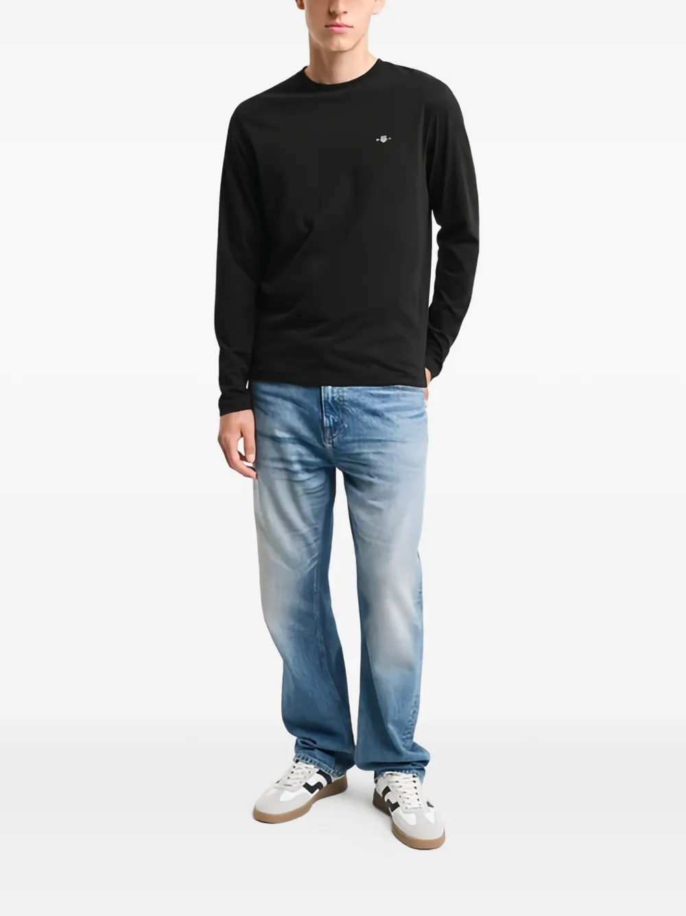 Gant shield long-sleeve t-shirt - Zwart