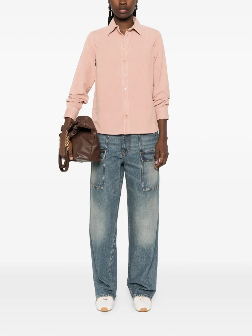 Gant Ribfluwelen overhemd Roze