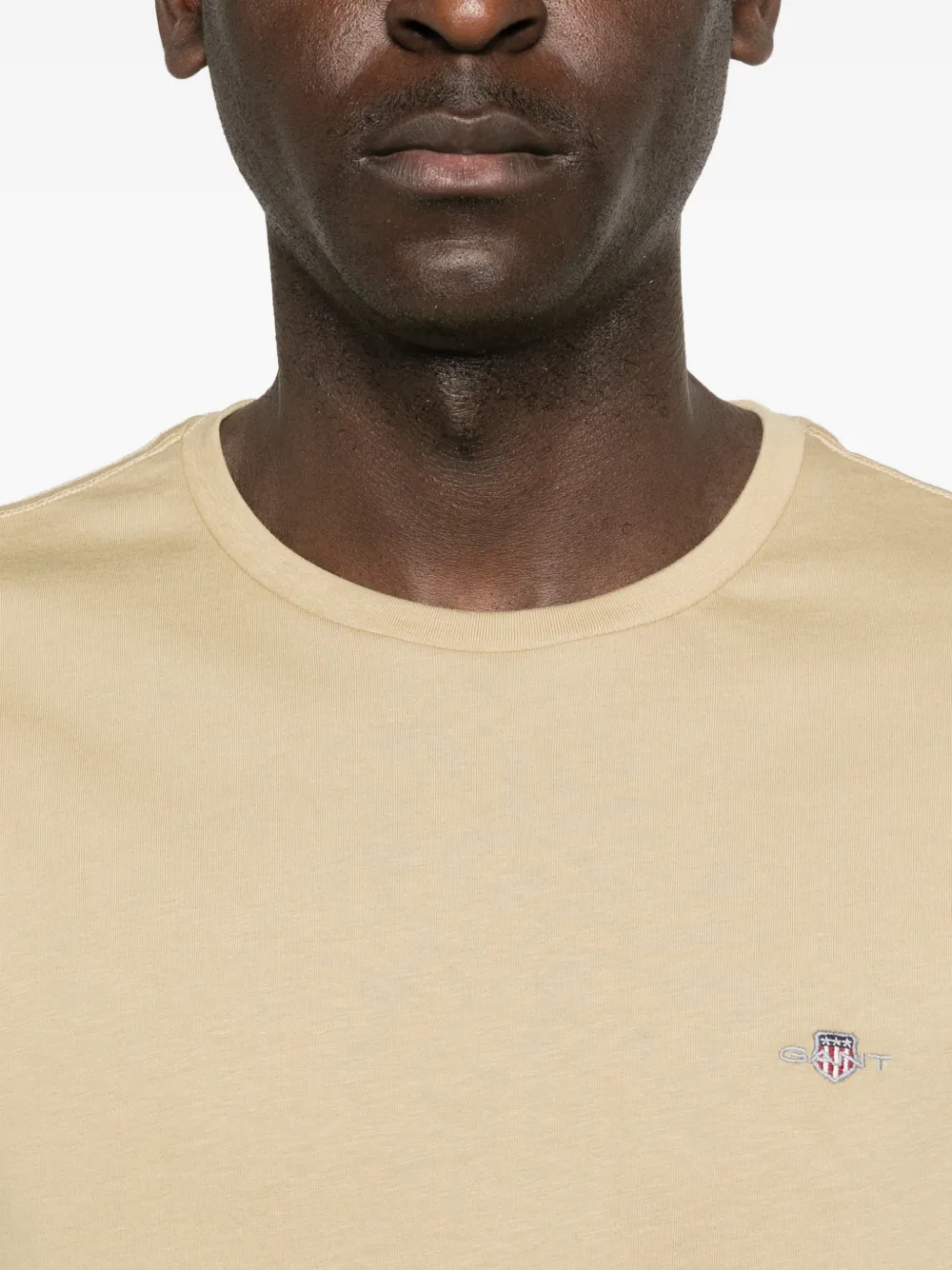 Gant T-shirt met logo Beige
