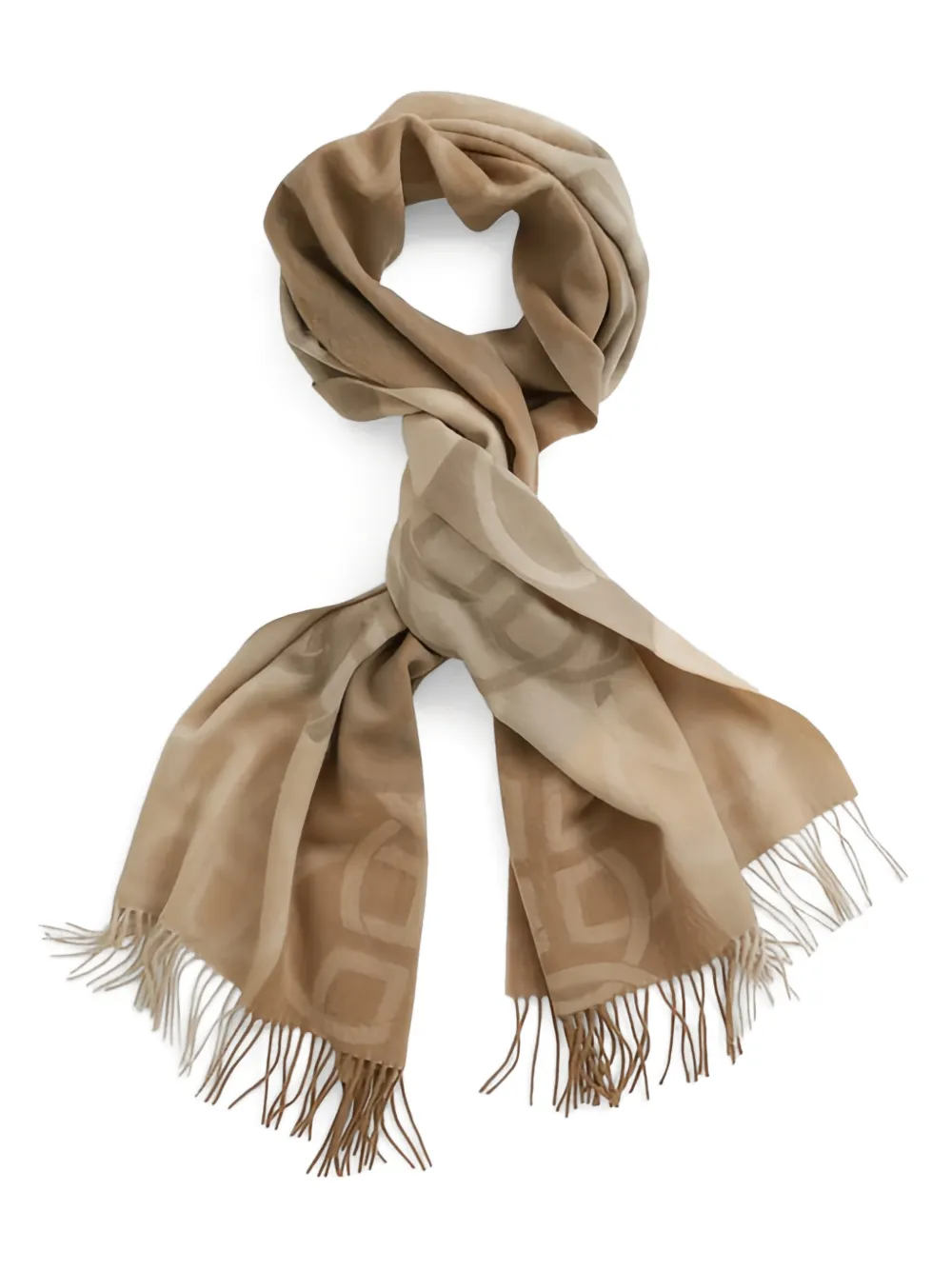 Gant monogram-patter fringed scarf | Neutrals | Image 1