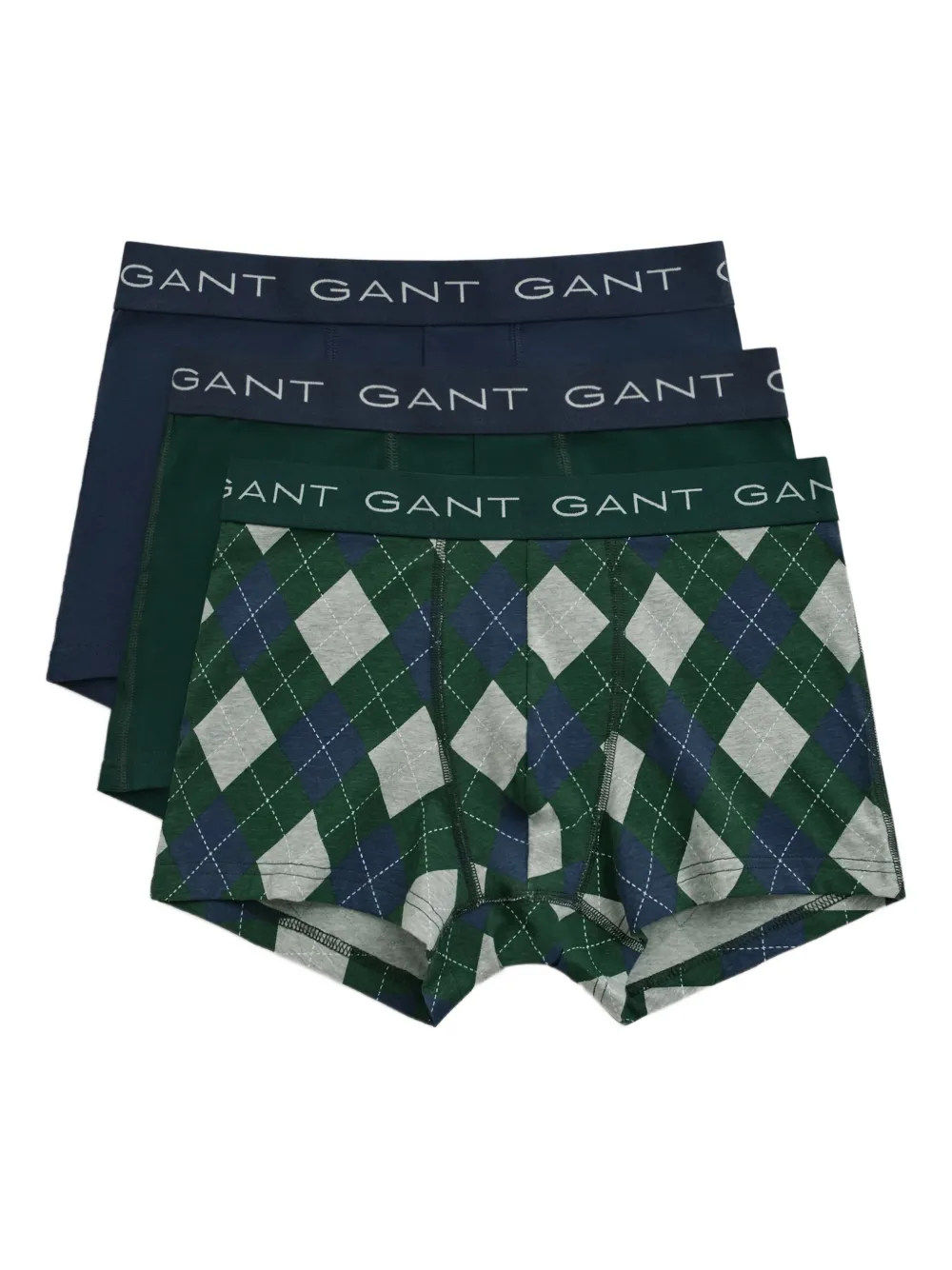 Gant print trunk (pack of three) | Green | Image 1