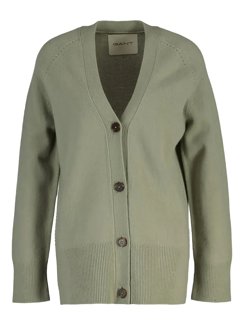 Gant V-neck Cardigan In Green
