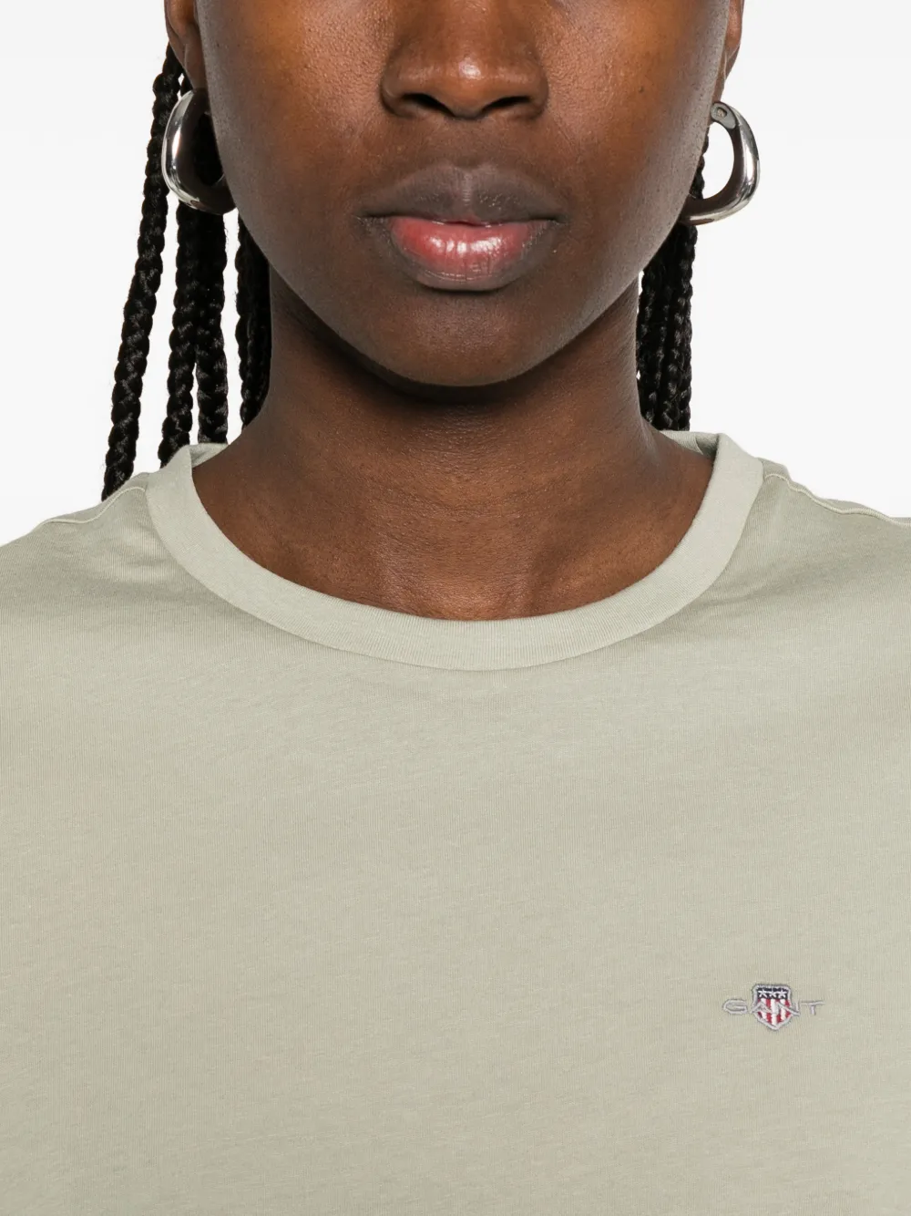 Gant T-shirt met ronde hals Groen