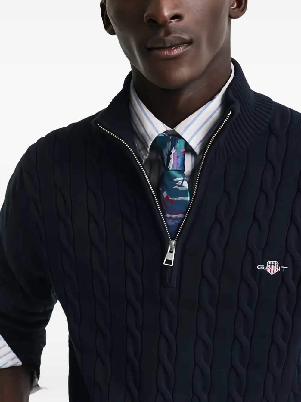 Gant Kabelgebreide trui Blauw