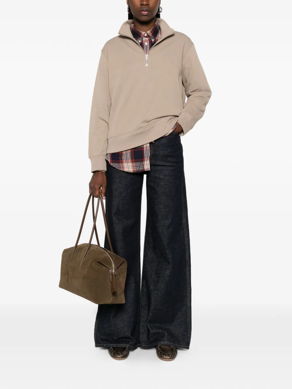  Gant Half-zip Sweatshirt - Neutrals 