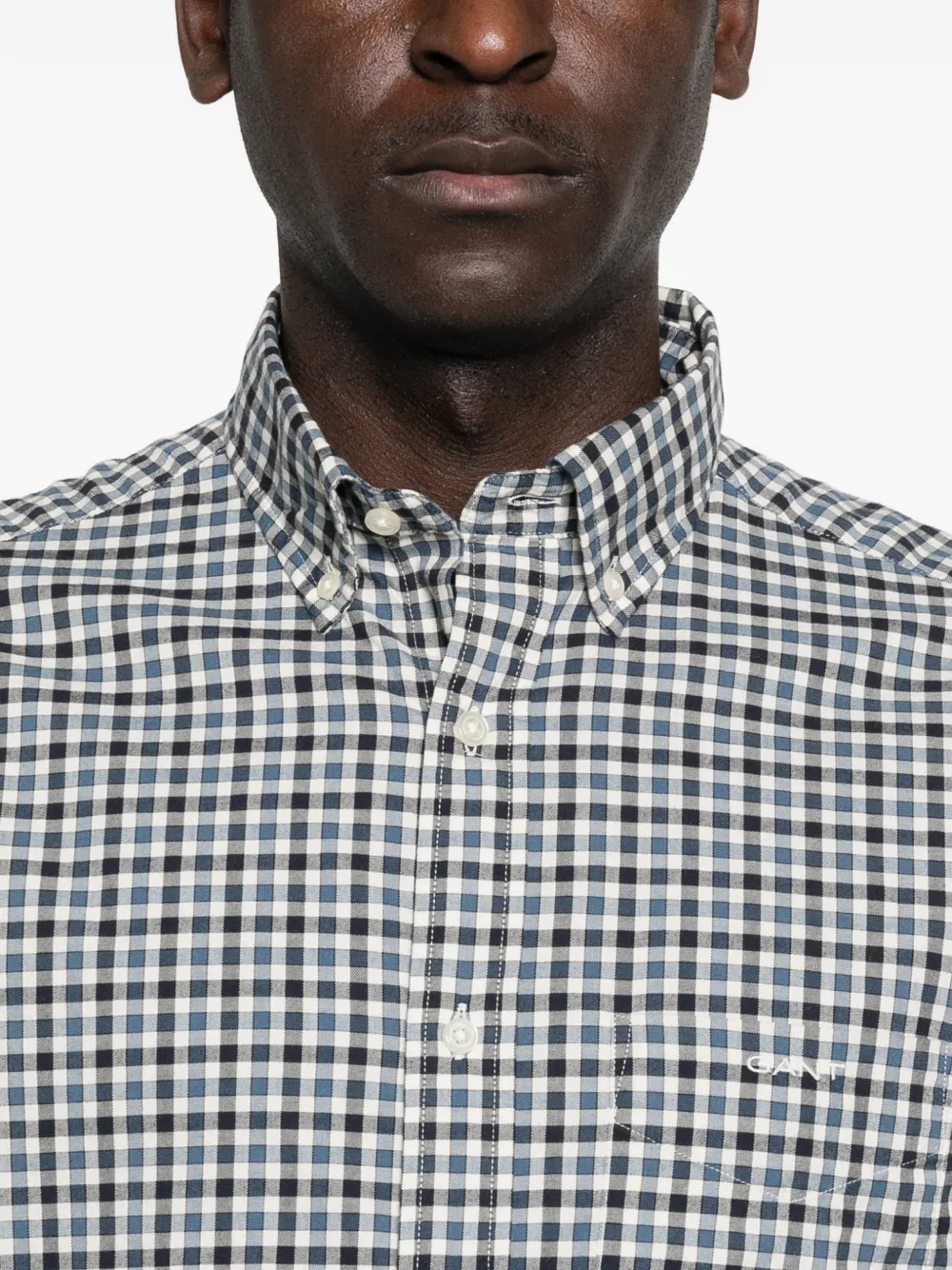 Gant Twill overhemd met gingham ruit Blauw