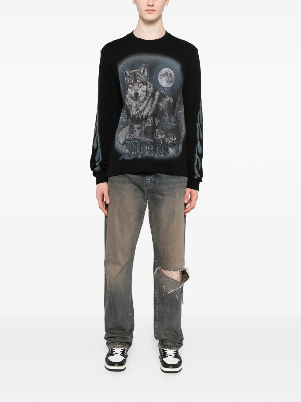 AMIRI crystal-embellished T-shirt - Zwart
