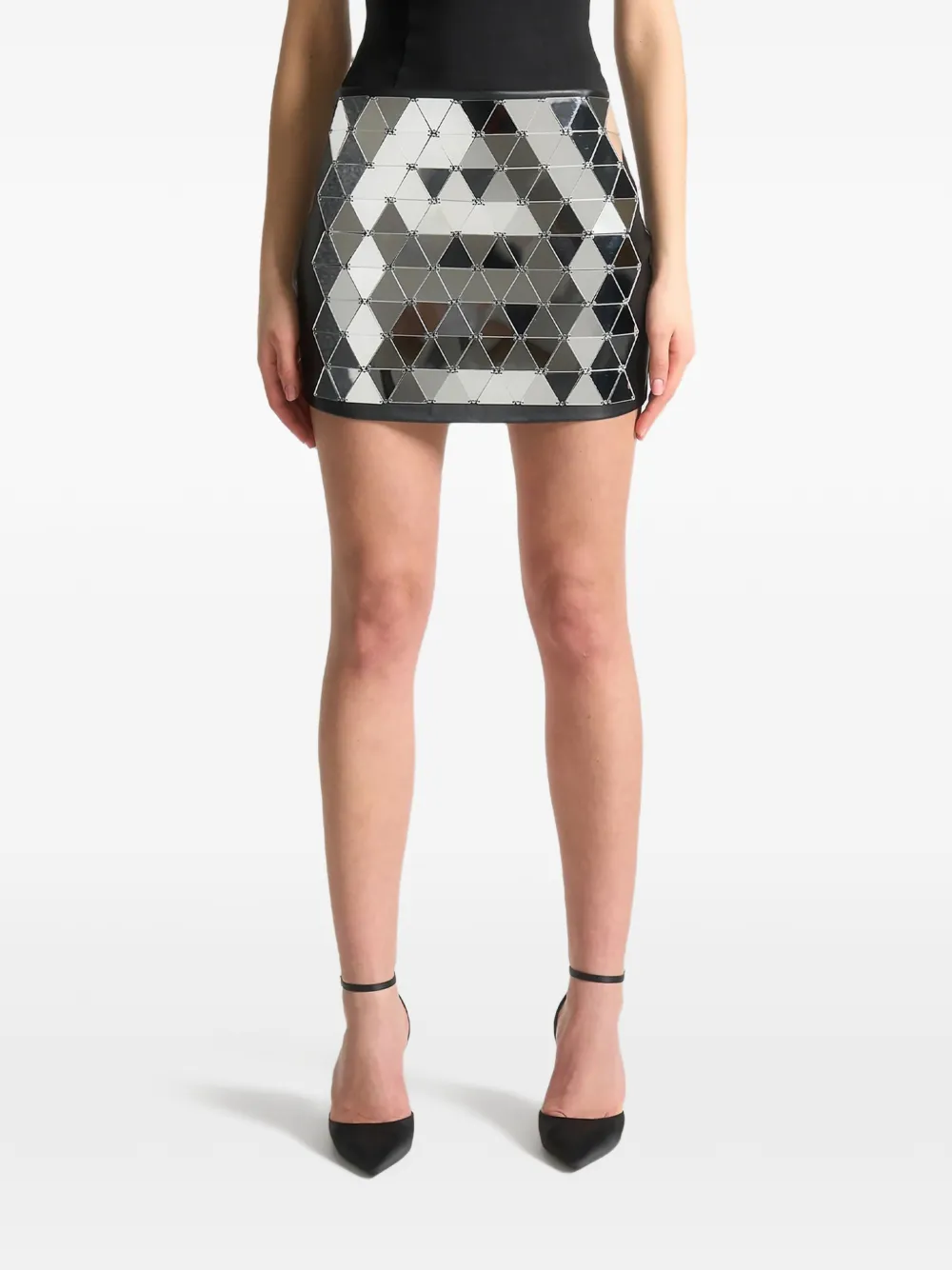 Manière De Voir mirrored mini skirt - Zwart