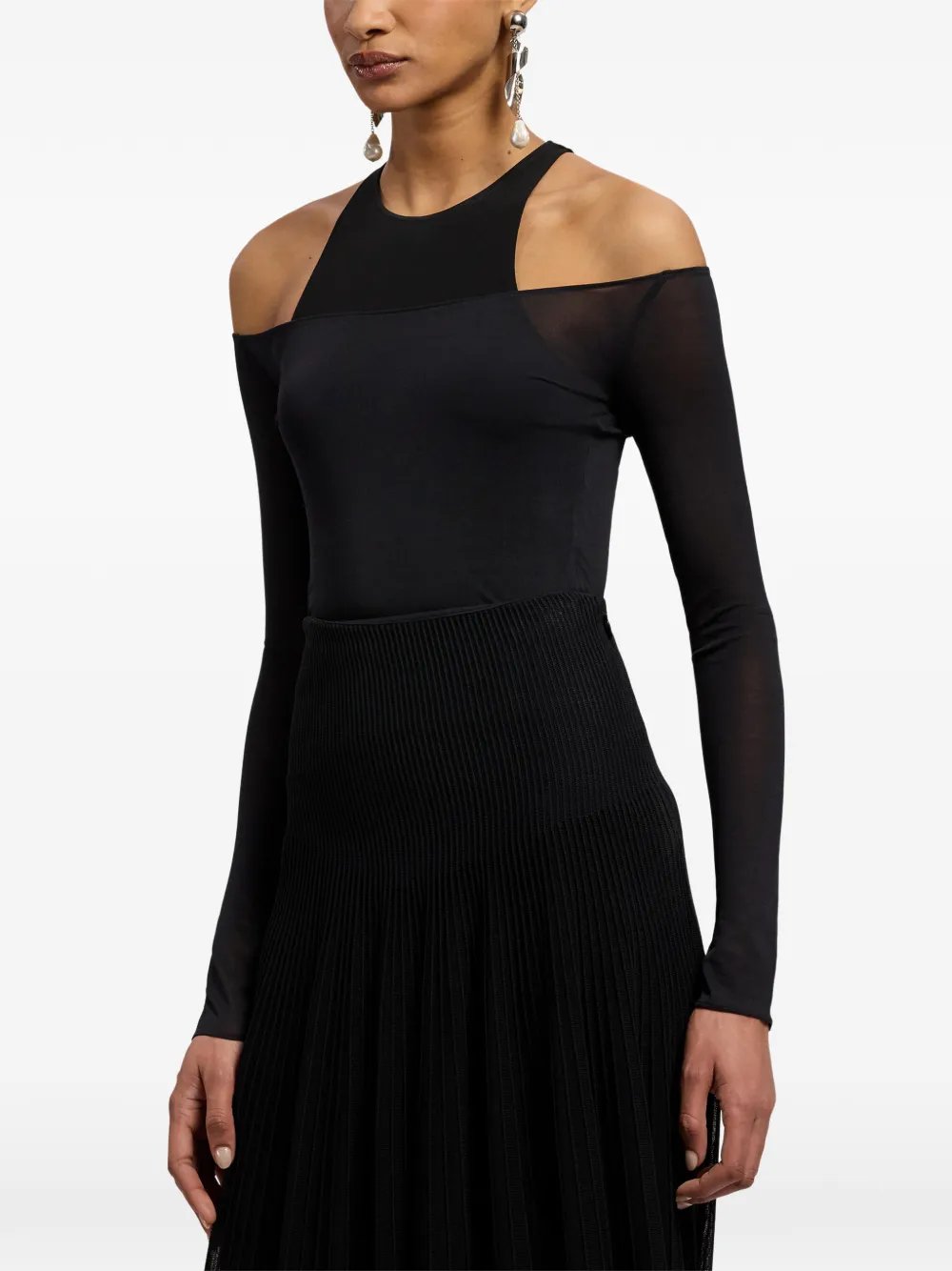 Ralph Lauren Collection Maxine gelaagde top met racerback Zwart