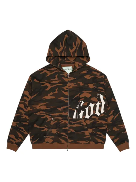 GODSPEED OG logo camouflage-print hoodie