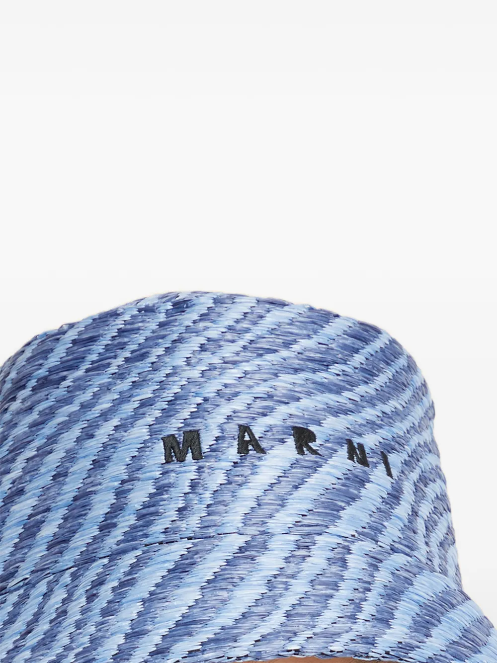 Marni Vissershoed met raffia-effect en golvend patroon Blauw