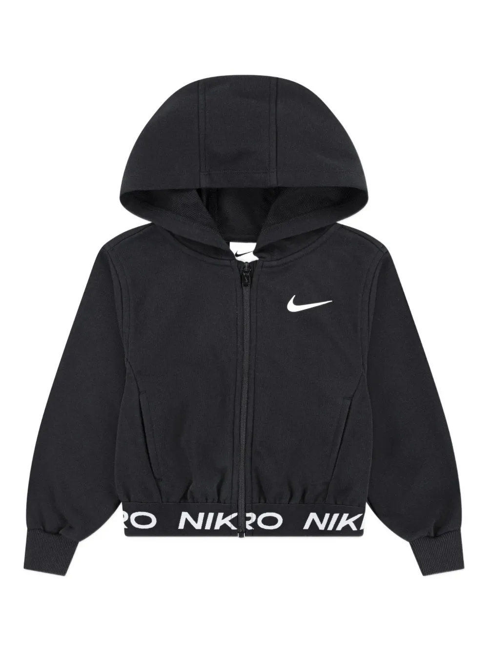 Nike Kids hooded logo-tape hoodie - Nero