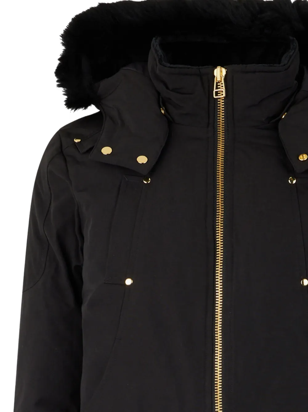  Moose Knuckles Kids Shearling-trim Jacket - Black 