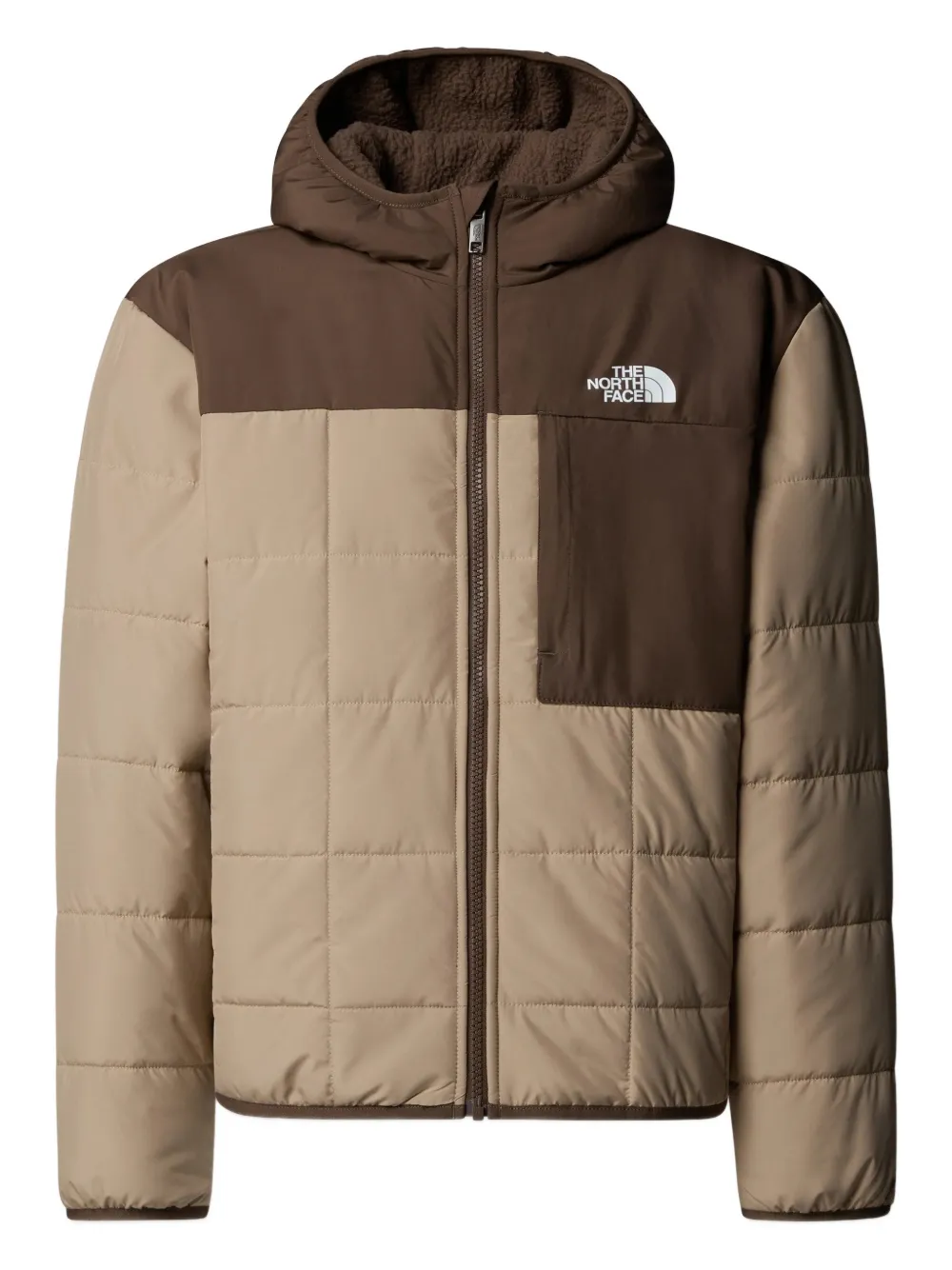 The North Face Kids reversible hooded quilted jacket - Marrone