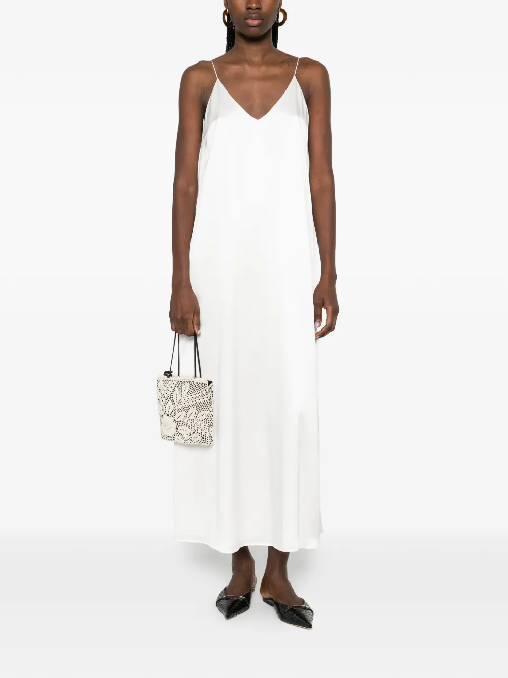 V-Neck Strap Midi Dress
