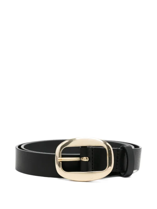 Isabel Marant Oval Buckle Belt in Black