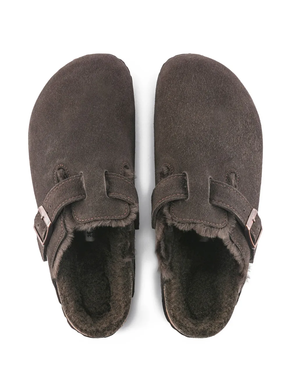 Birkenstock Kids Boston muiltjes met gesp Bruin