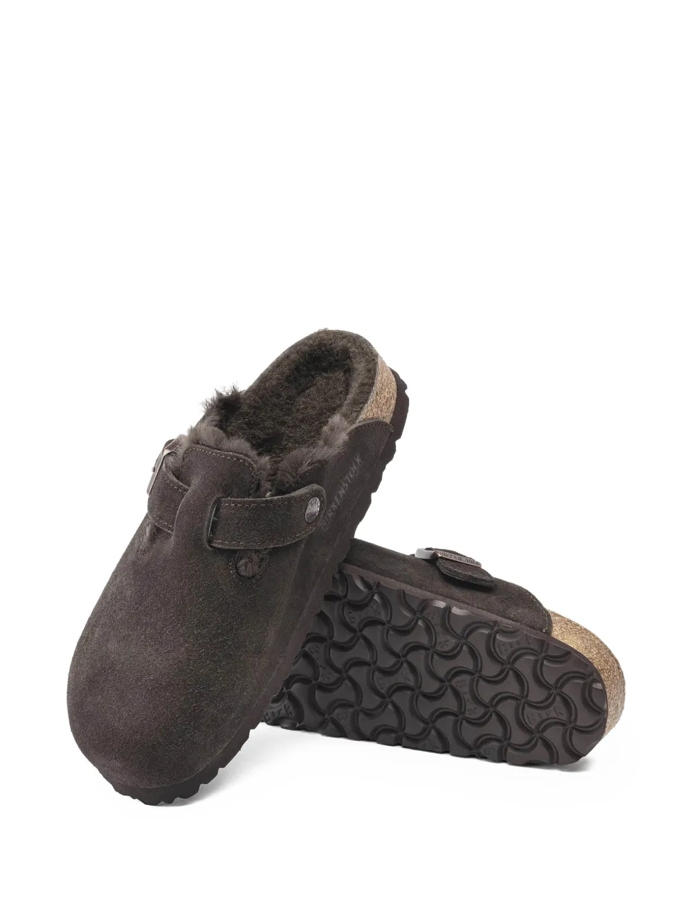 Birkenstock Kids Boston muiltjes met gesp Bruin